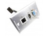 Placa Tapa Vga + HDMI 4k pigtail+ Jack RJ45 Cat5e ponchable Aluminio